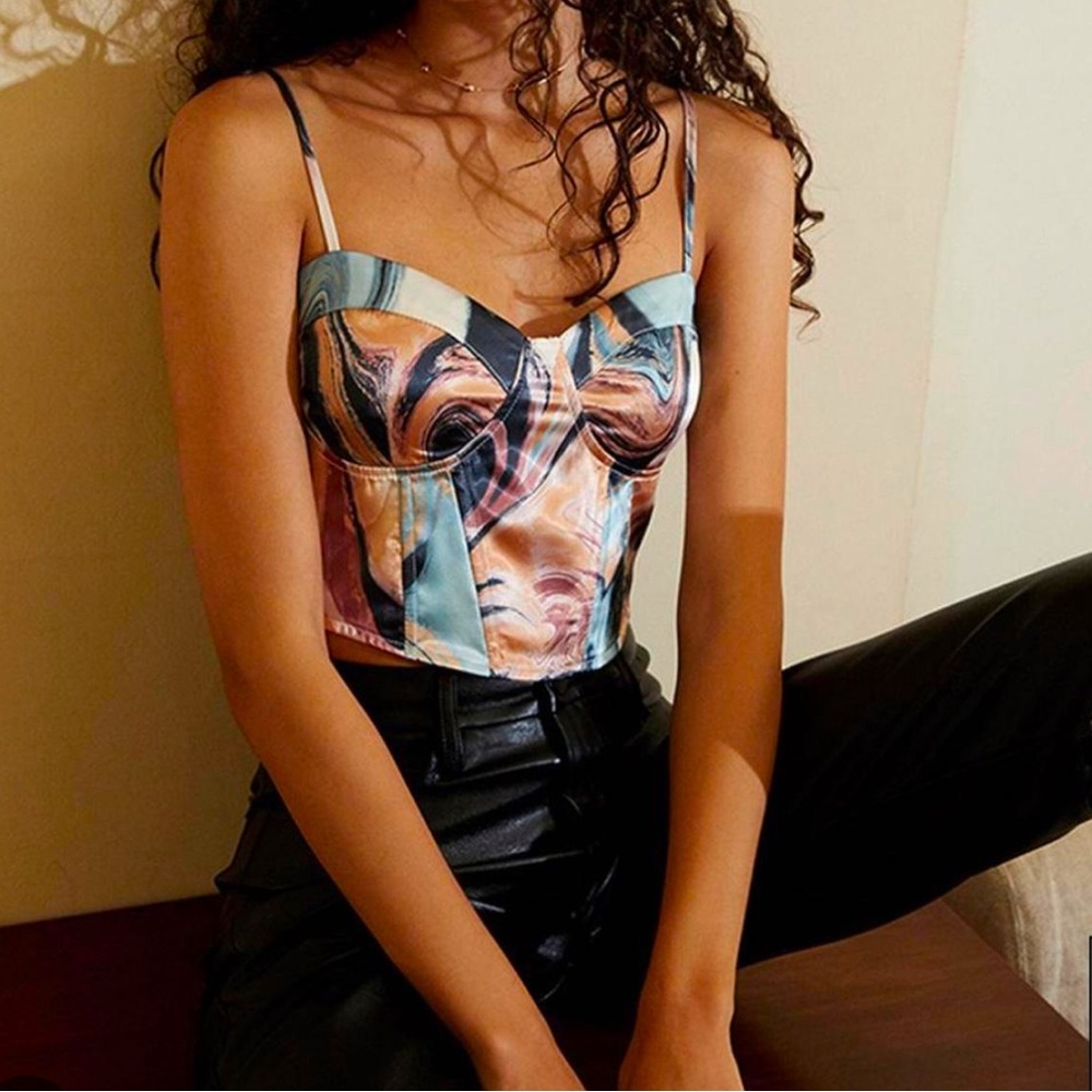 kendall and kylie marble corset top